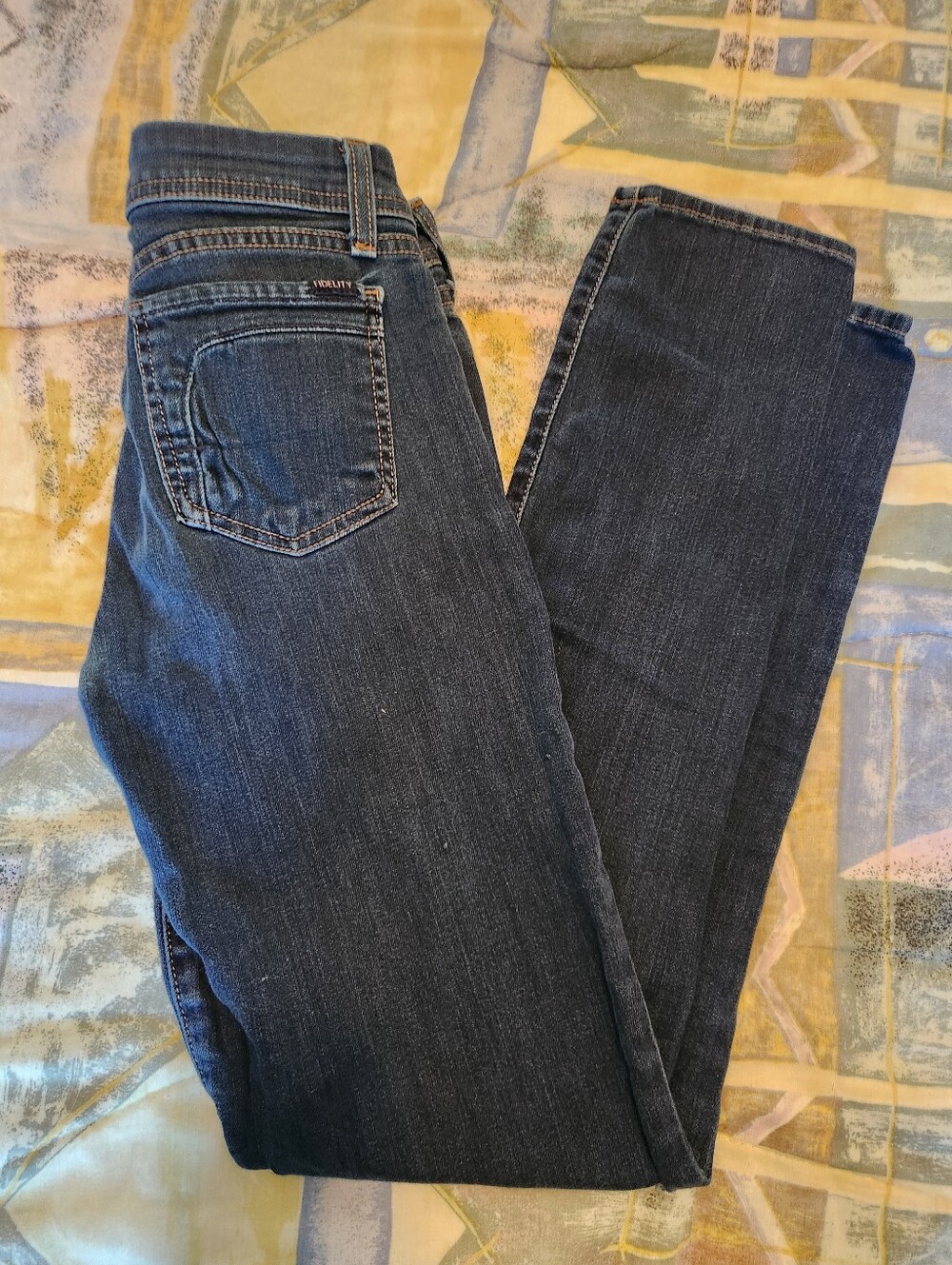 Fidelity Dark Blue Stevie Women's Straight-Leg Jeans
